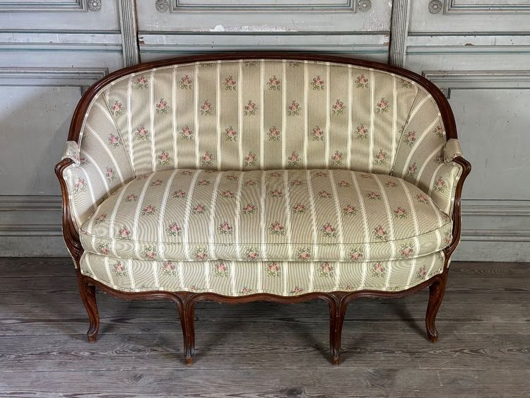 Louis XV Style Carved Wood Basket Bench Circa 1880