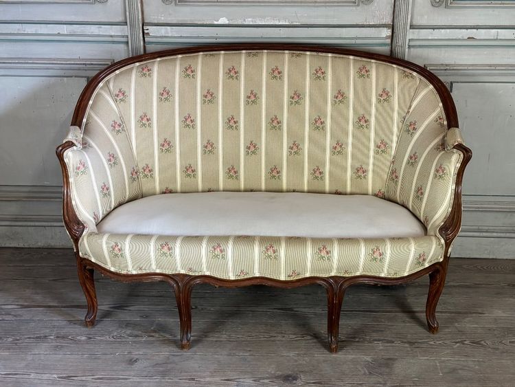 Louis XV Style Carved Wood Basket Bench Circa 1880