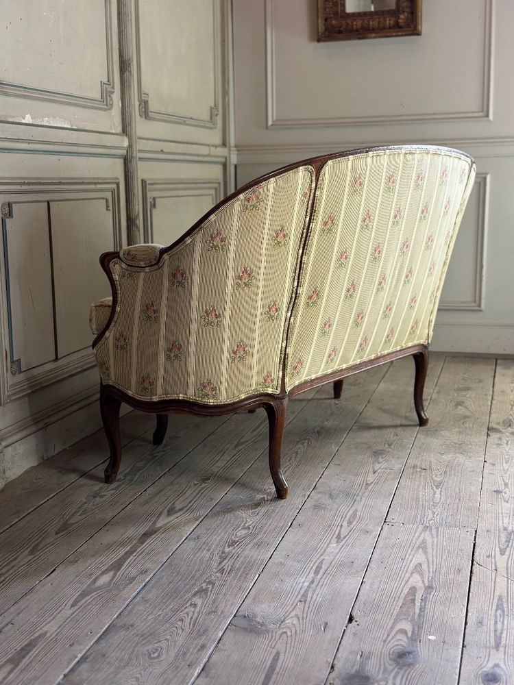 Louis XV Style Carved Wood Basket Bench Circa 1880