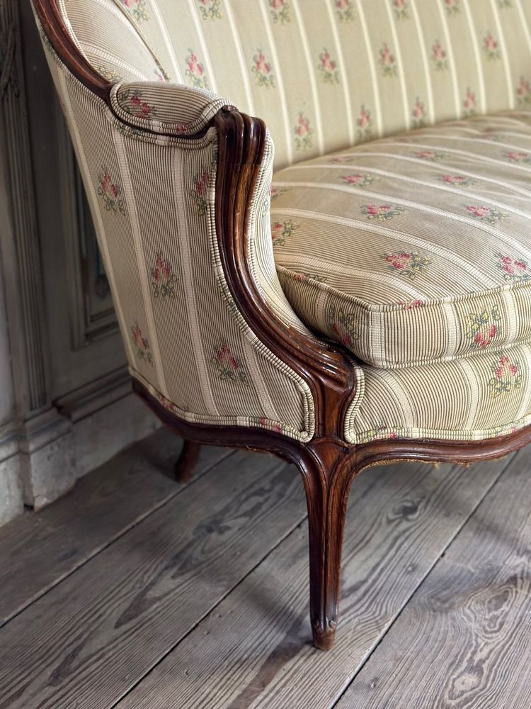 Louis XV Style Carved Wood Basket Bench Circa 1880