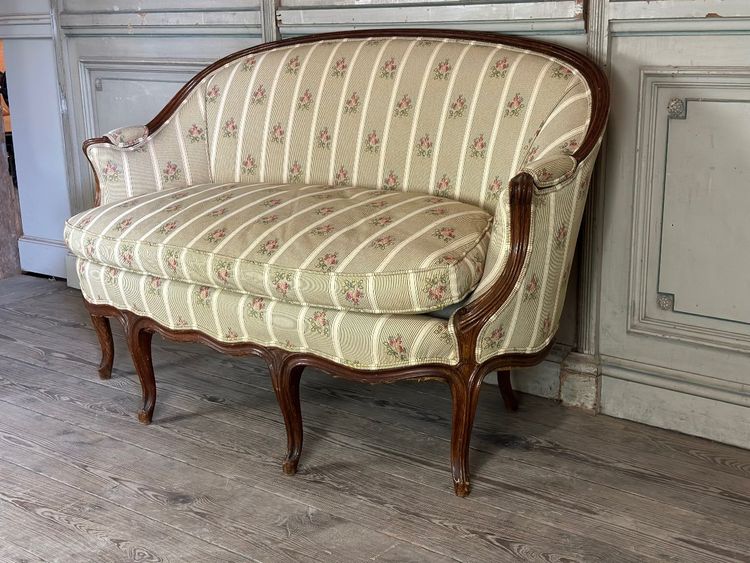 Louis XV Style Carved Wood Basket Bench Circa 1880