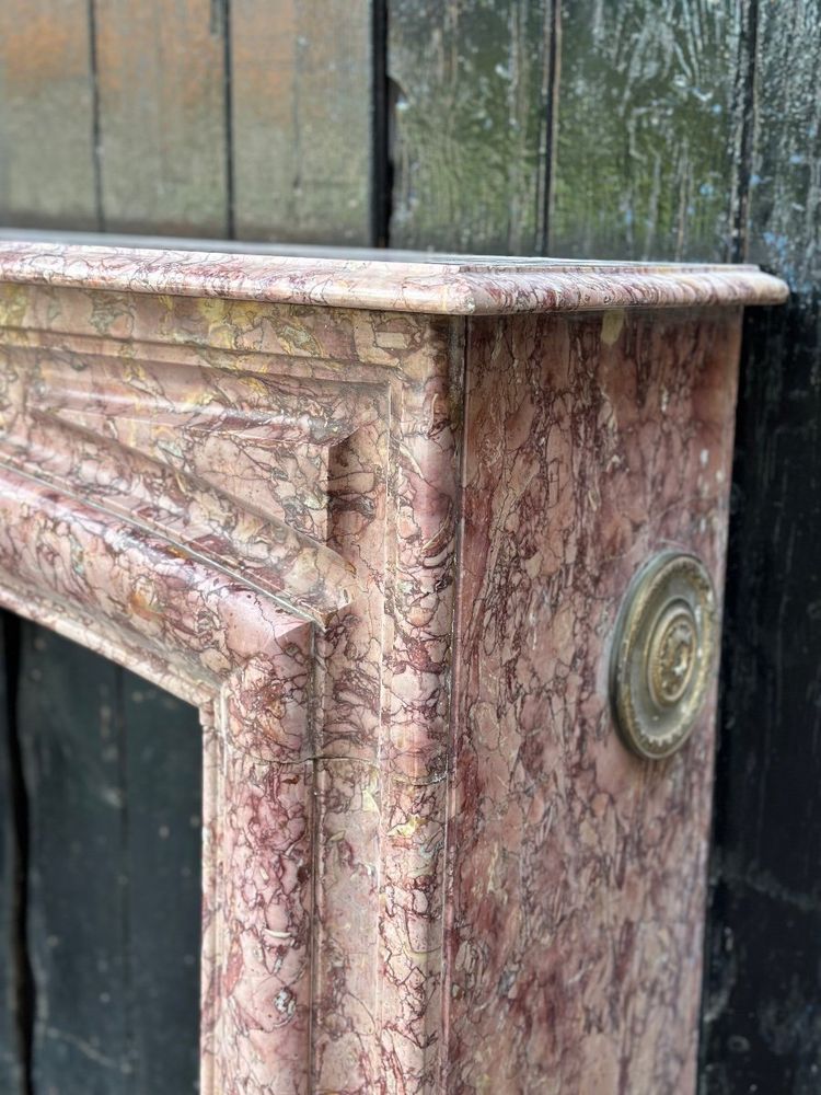 Kamin Im Stil Louis XIV Aus Brokatmarmor Violett Um 1880