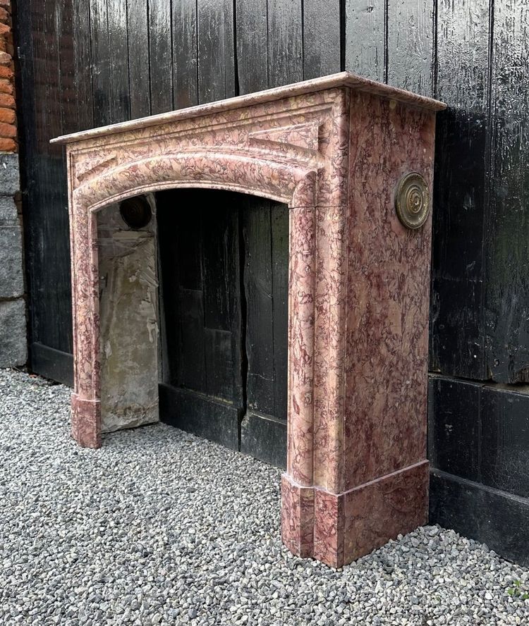 Kamin Im Stil Louis XIV Aus Brokatmarmor Violett Um 1880
