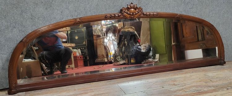 Enorme specchio a mezzaluna in stile Luigi XVI in mogano