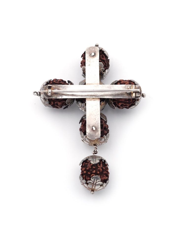 Set di semi di rudraksha in argento a 5 lati, gioielli indiani, induismo, mala