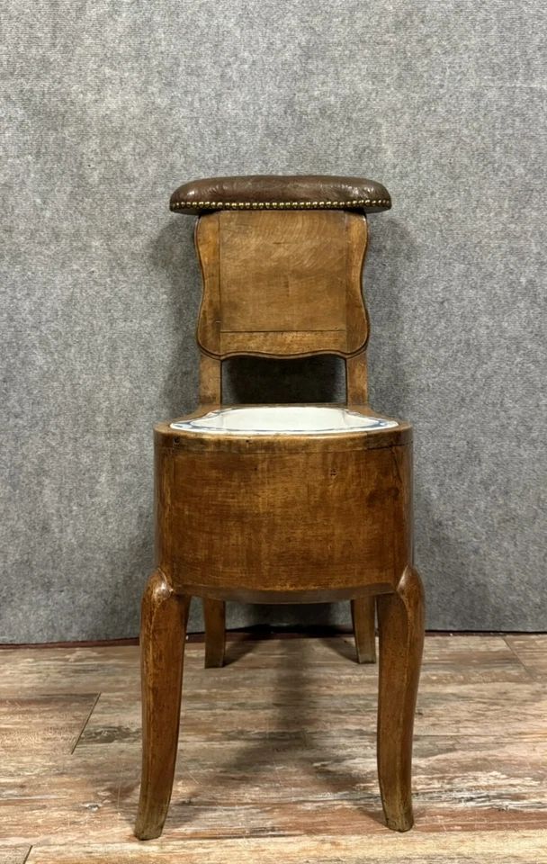 Louis XV period solid walnut commodity seat or bidet circa 1750