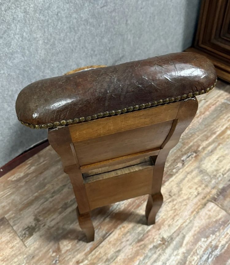 Louis XV period solid walnut commodity seat or bidet circa 1750