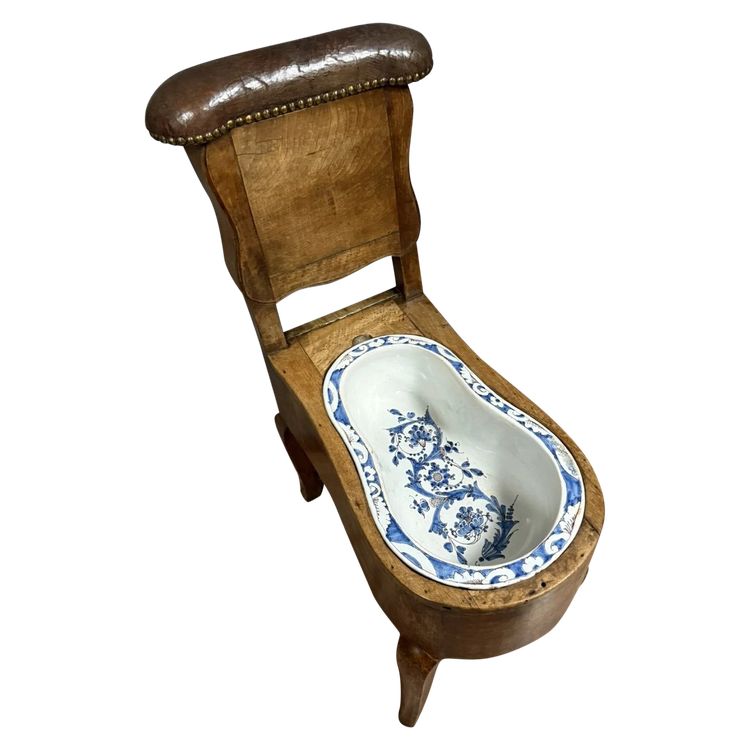 Louis XV period solid walnut commodity seat or bidet circa 1750