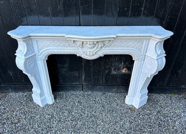 Kamin Napoleon III Aus Carrara Marmor Um 1880