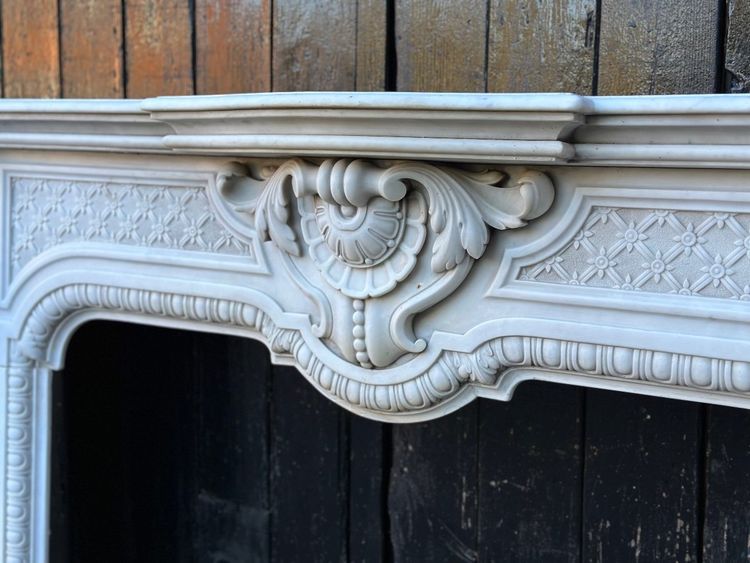 Kamin Napoleon III Aus Carrara Marmor Um 1880
