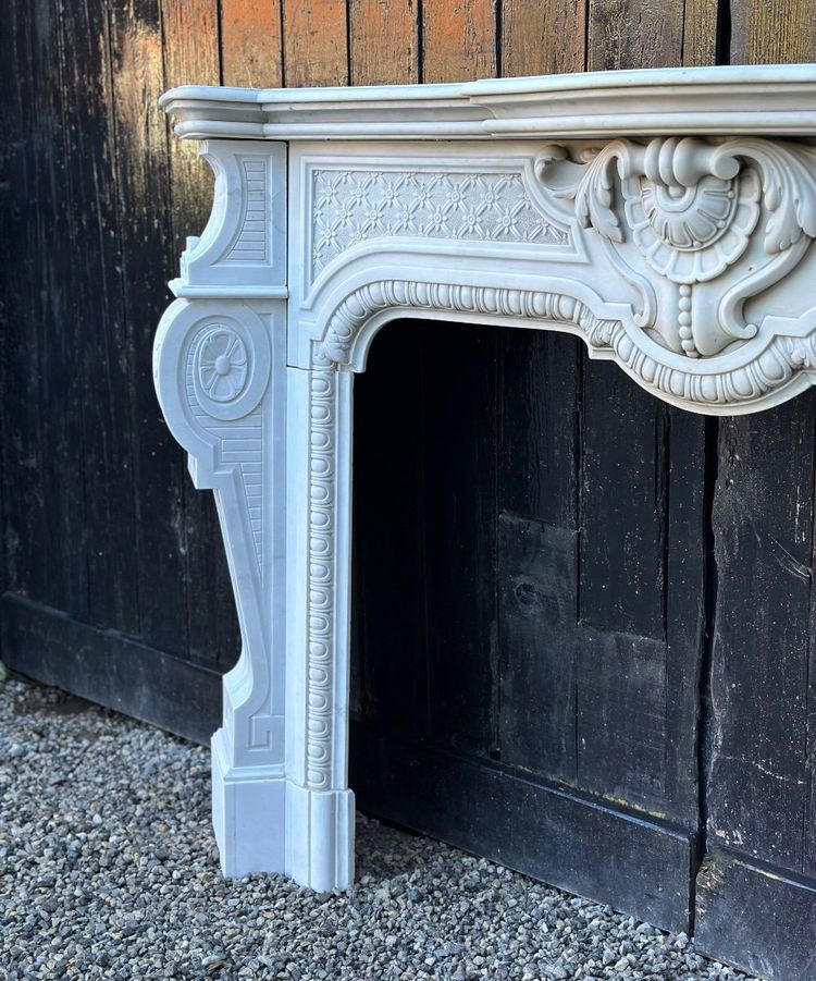Kamin Napoleon III Aus Carrara Marmor Um 1880