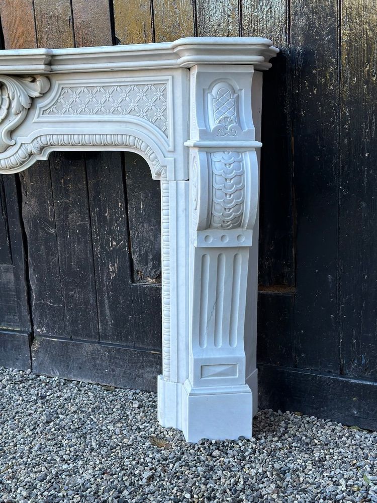Kamin Napoleon III Aus Carrara Marmor Um 1880