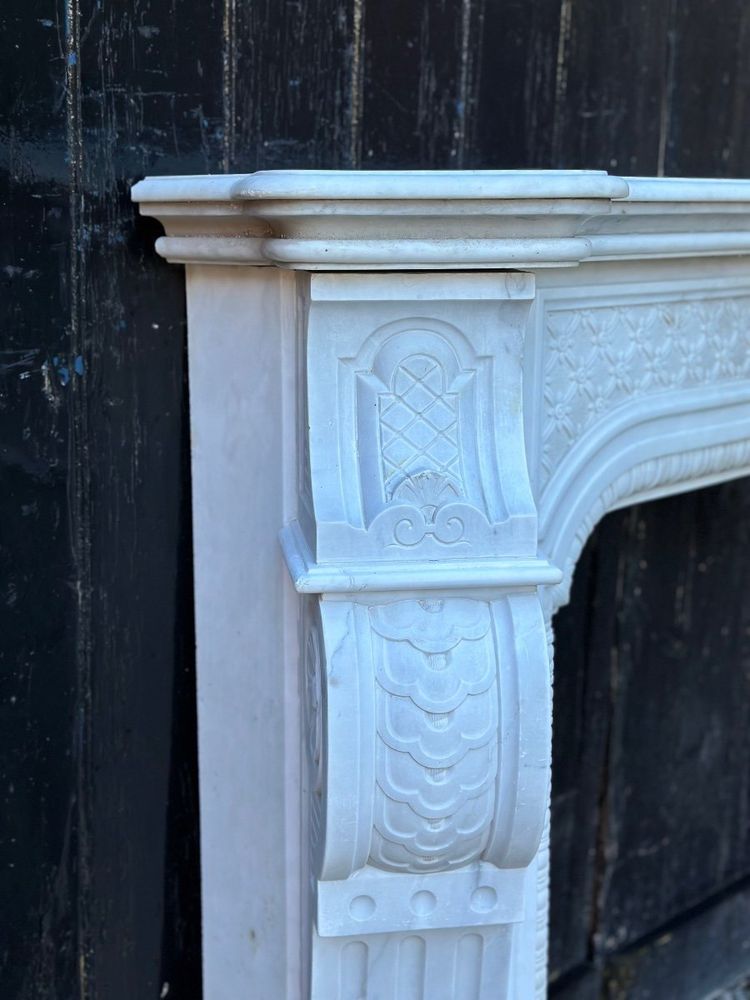 Kamin Napoleon III Aus Carrara Marmor Um 1880