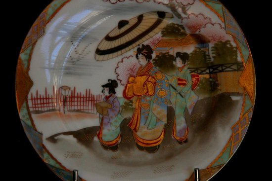 Suite Of 10 Japanese Dessert Plates, Late 19th / Early 20th Century