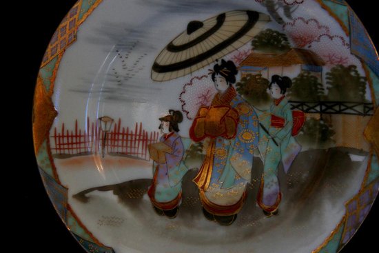Suite Of 10 Japanese Dessert Plates, Late 19th / Early 20th Century