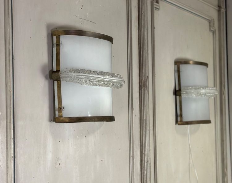 Pair Of Murano Glass Venetian Sconces Circa 1950