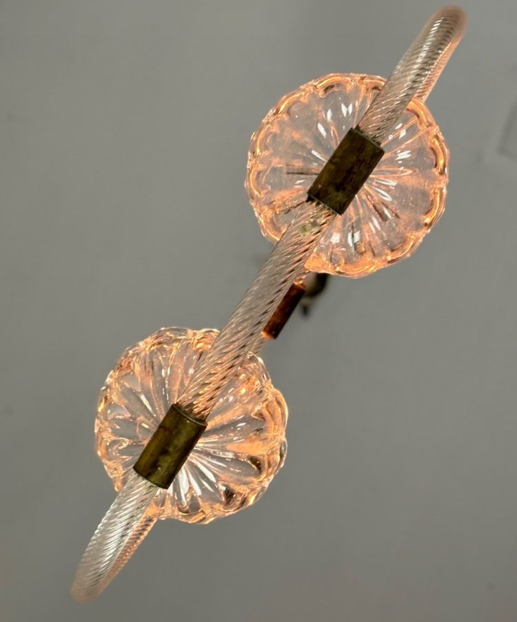 Lustre Vénitien En Verre De Murano Deux Points De Lumière Vers 1950