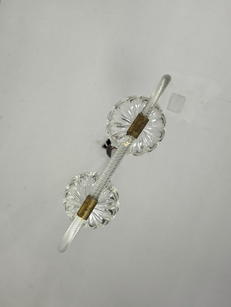 Lustre Vénitien En Verre De Murano Deux Points De Lumière Vers 1950