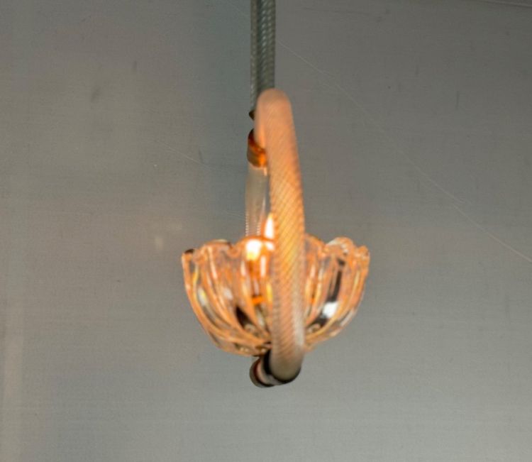Lustre Vénitien En Verre De Murano Deux Points De Lumière Vers 1950