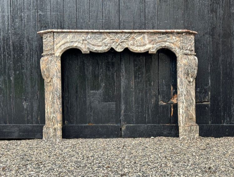 Regency Kamin Aus Grauem Marmor Des Ardennes, 18. Jahrhundert