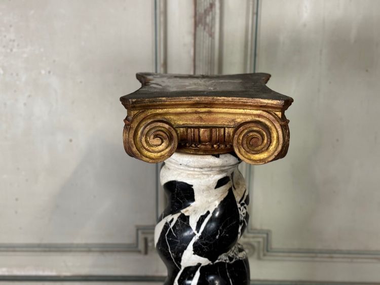 Pair Of Large Antique Marble Twisted Columns, 19th Century