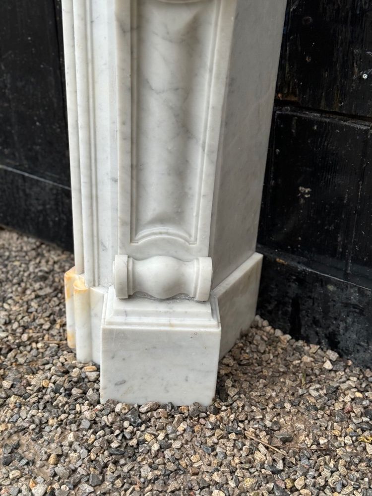 White Carrara Marble Regence Style Mantel, circa 1880