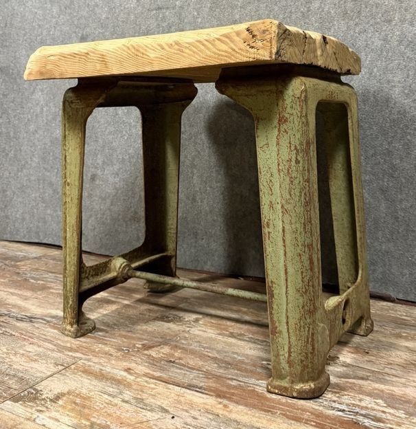 Ladentisch oder Schneidetisch aus Metall und Holz