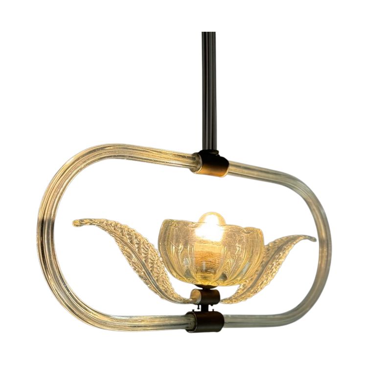 Venetian Colorless Murano Glass Chandelier Circa 1950