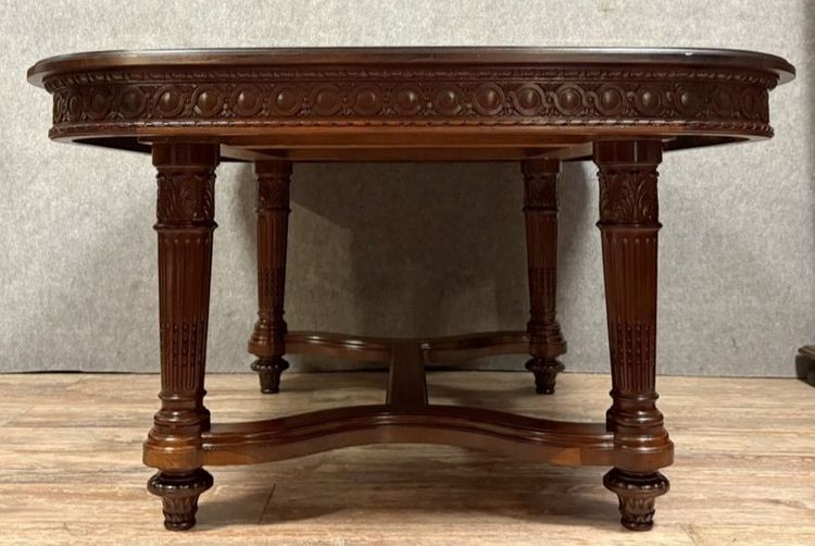 table a allonges style Louis XVI époque XIXème, en acajou