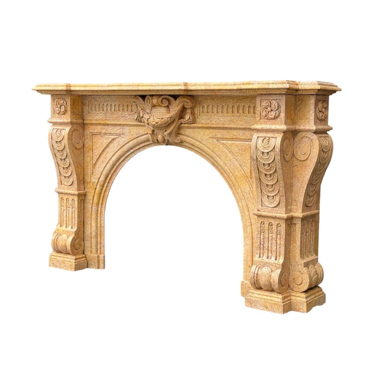 Napoleon III Style Lamartine Yellow Marble Mantel Circa 1880