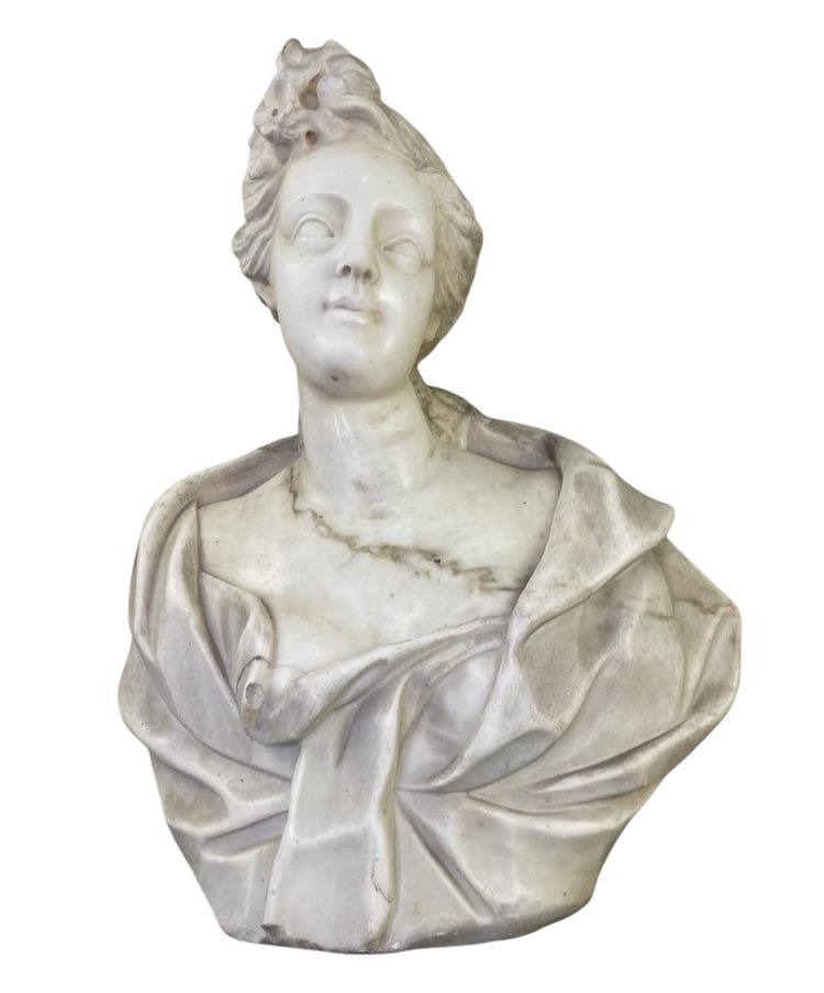 Busto femminile in marmo di Carrara, fine del XVIII secolo, Italia settentrionale
