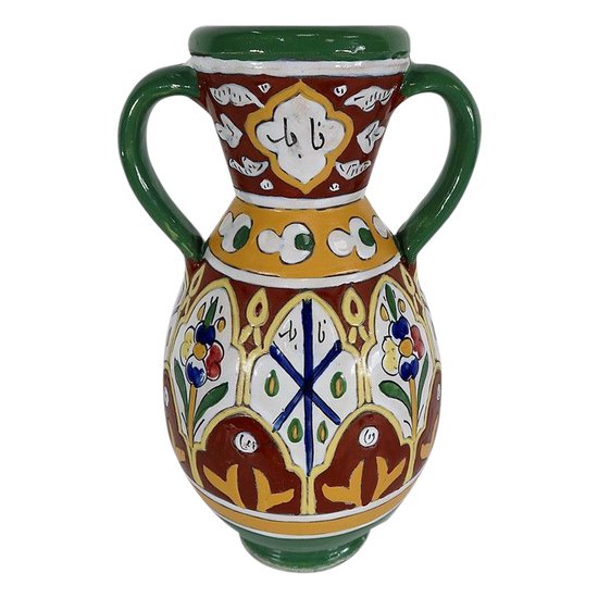 Polychrome Vase in glazed earthenware, Nabeul - 1920