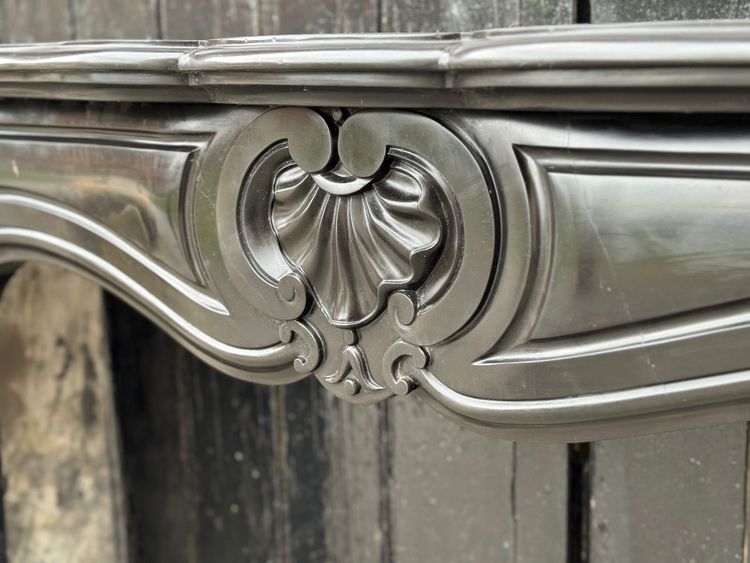 Louis XV Style Black Belgian Marble Mantel circa 1880