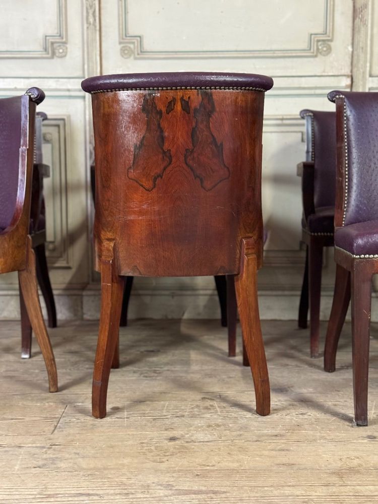 Suite De 4 Chaises Et 4 Fauteuils Artdeco En Palissandre Vers 1930