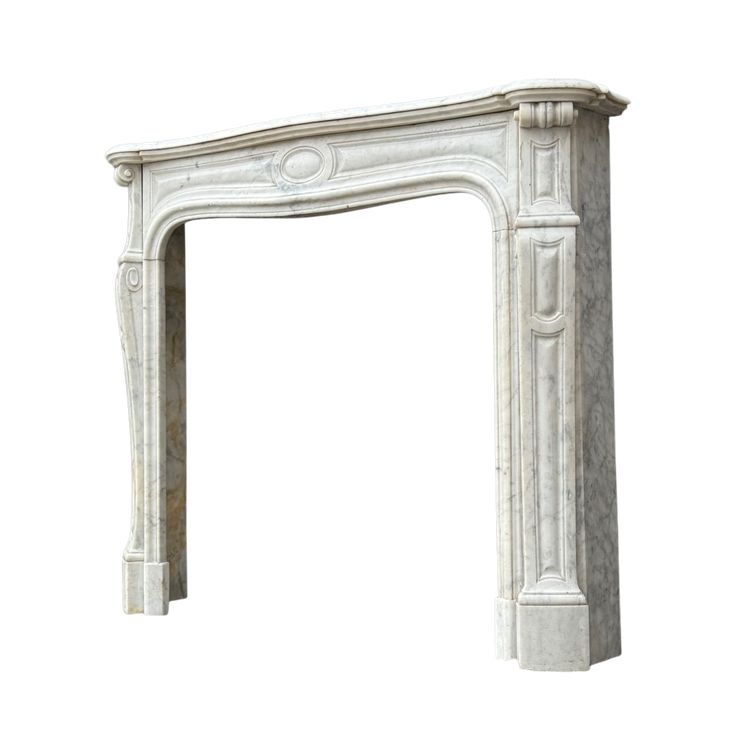 Louis XV Style Fireplace in White Carrara Marble Circa 1880