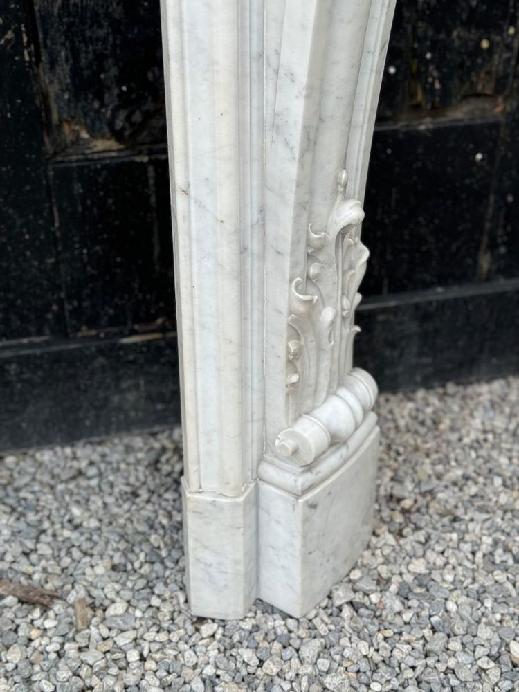 Louis XV Style Carrara Marble Mantel Circa 1880