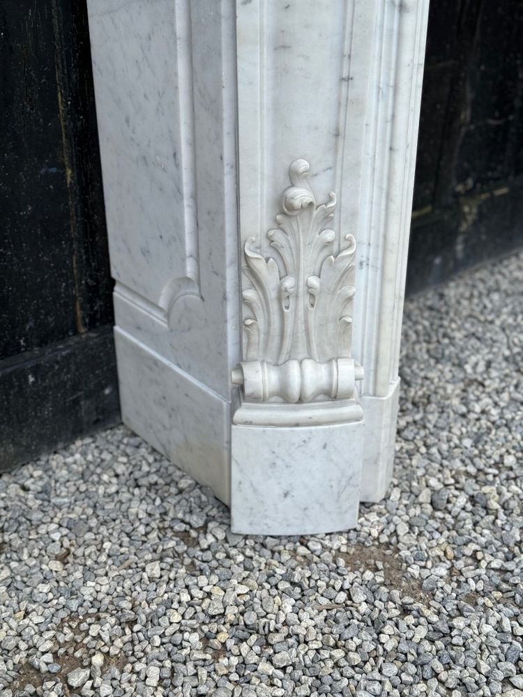 Louis XV Style Carrara Marble Mantel Circa 1880