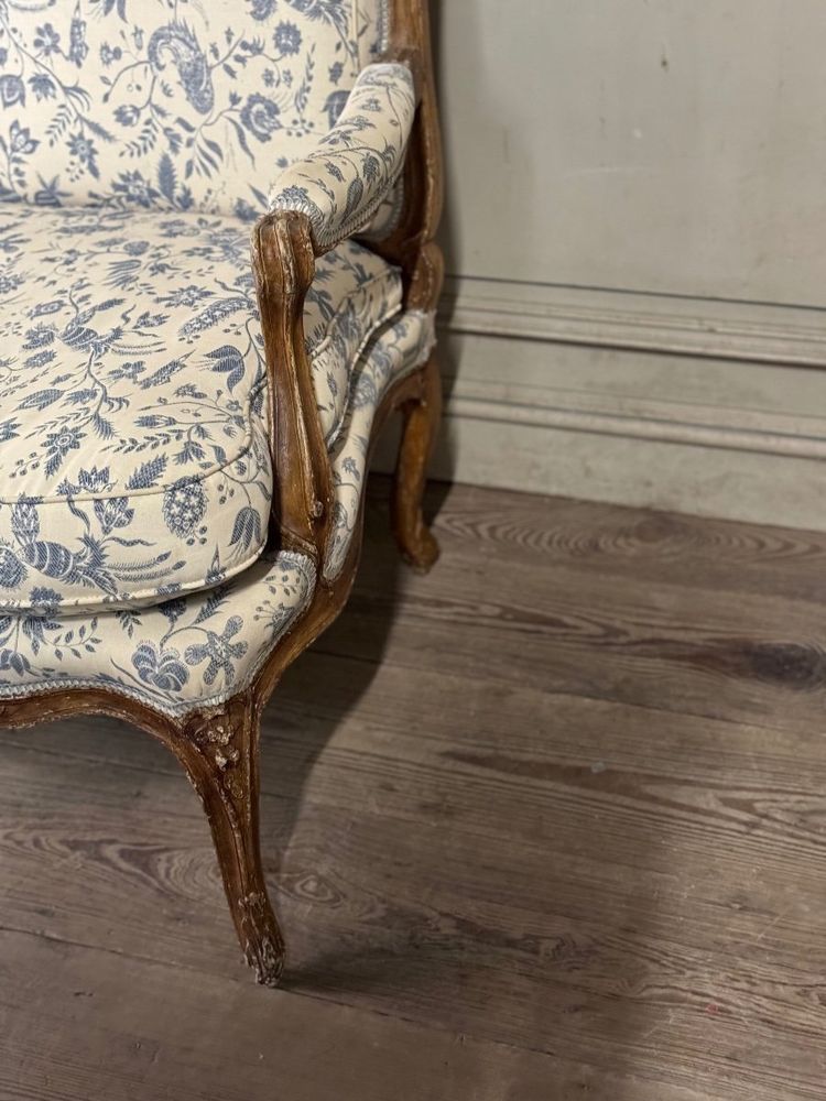 Louis XV Carved Wood Bench with Oak Patina 18th Century