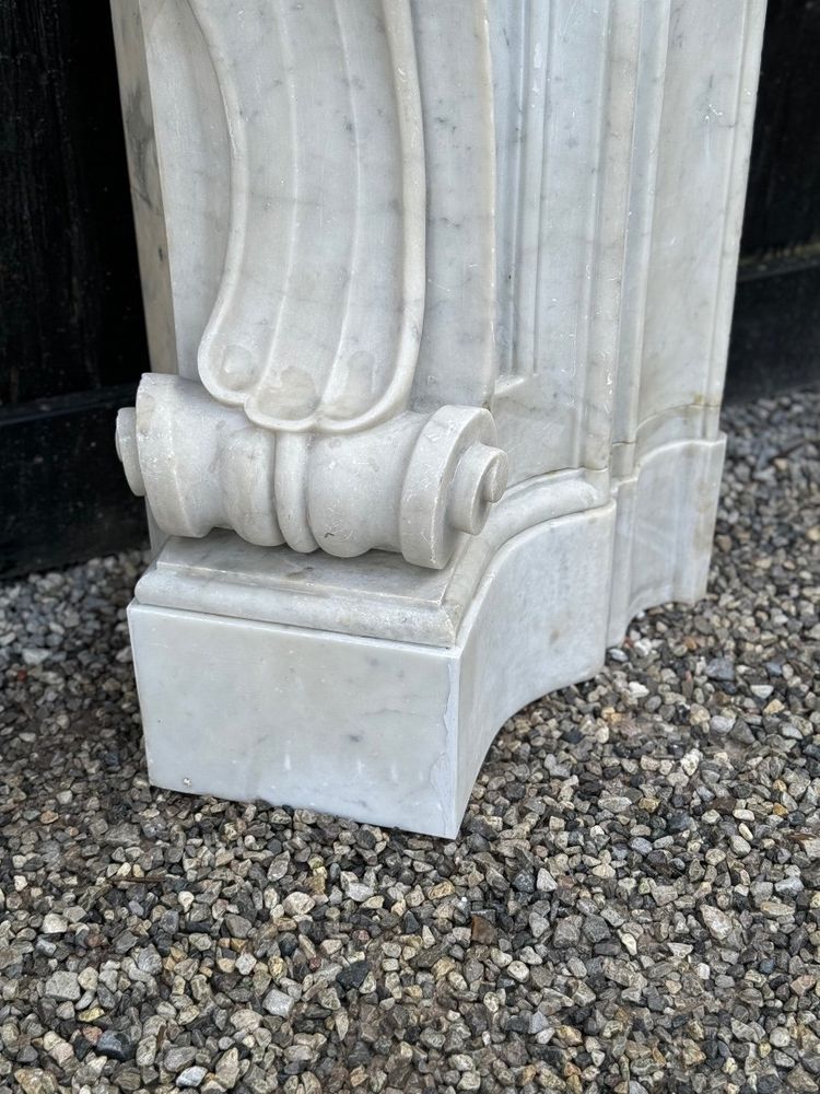 Impressive Louis XV Style Carrara Marble Mantel circa 1880