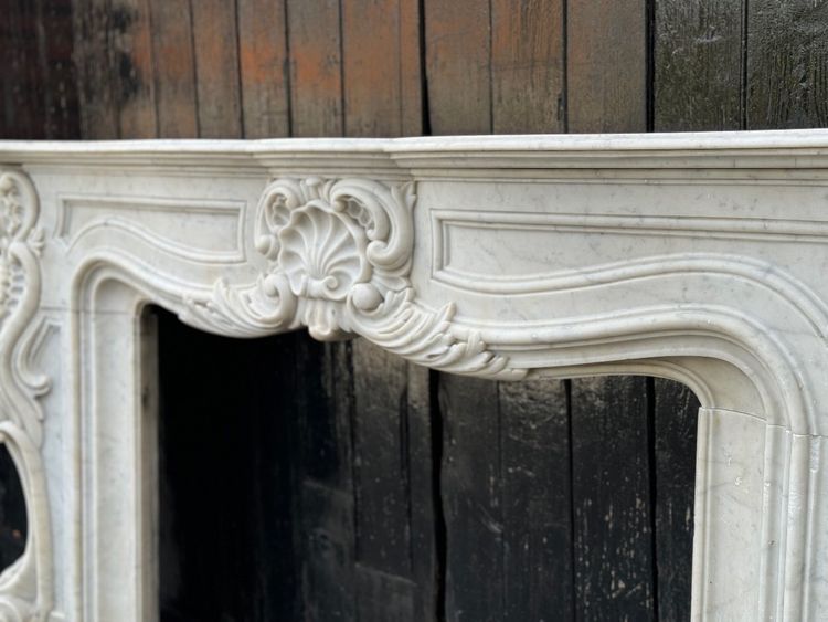 Impressive Louis XV Style Carrara Marble Mantel circa 1880