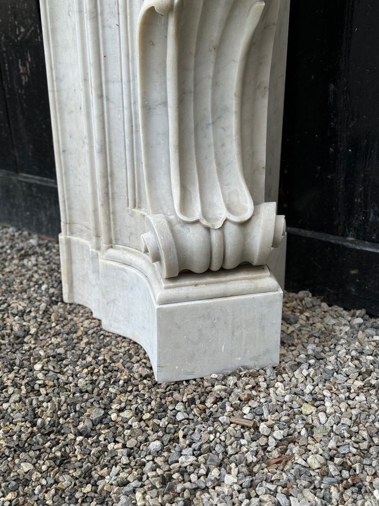 Impressive Louis XV Style Carrara Marble Mantel circa 1880