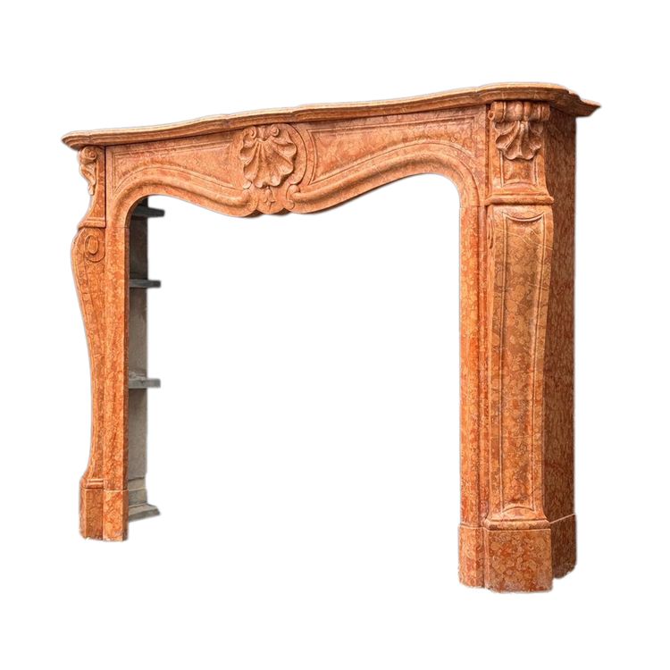 Kamin Im Stil von Louis XV Aus Rotem Veroneser Marmor Um 1880