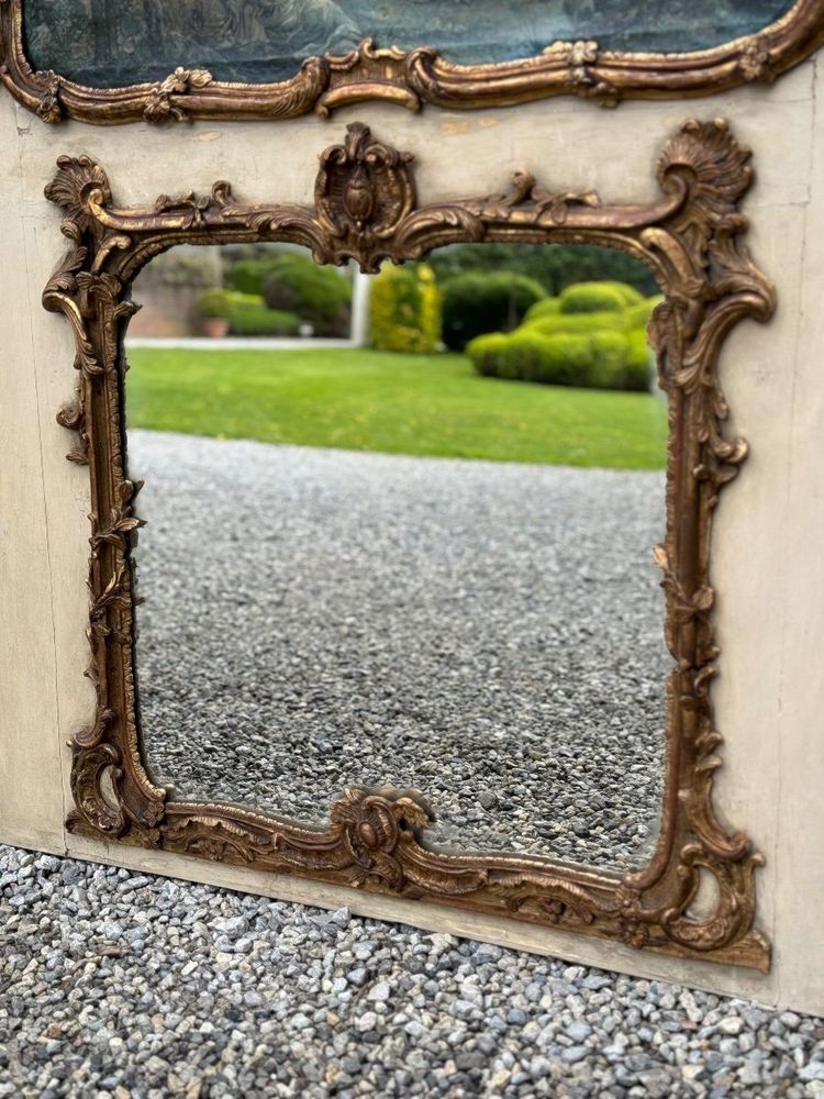 Miroir De Cheminée Ou Trumeau, Oil on canvas and gilded wood, 18th century