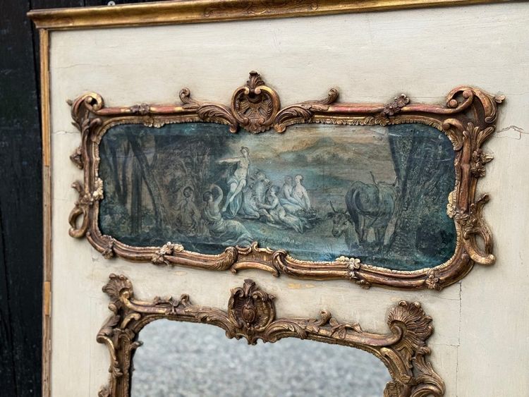 Miroir De Cheminée Ou Trumeau, Oil on canvas and gilded wood, 18th century