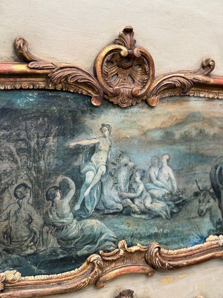 Miroir De Cheminée Ou Trumeau, Oil on canvas and gilded wood, 18th century