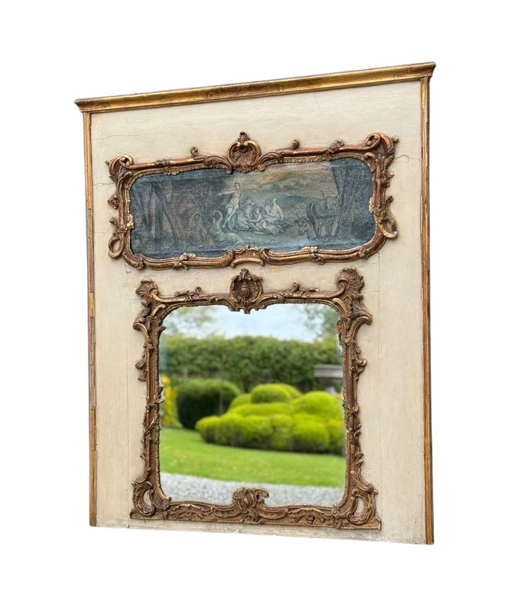 Miroir De Cheminée Ou Trumeau, Oil on canvas and gilded wood, 18th century