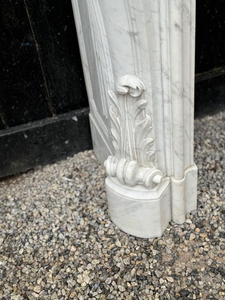 Remarkable Louis XV Style White Carrara Marble Mantel circa 1880