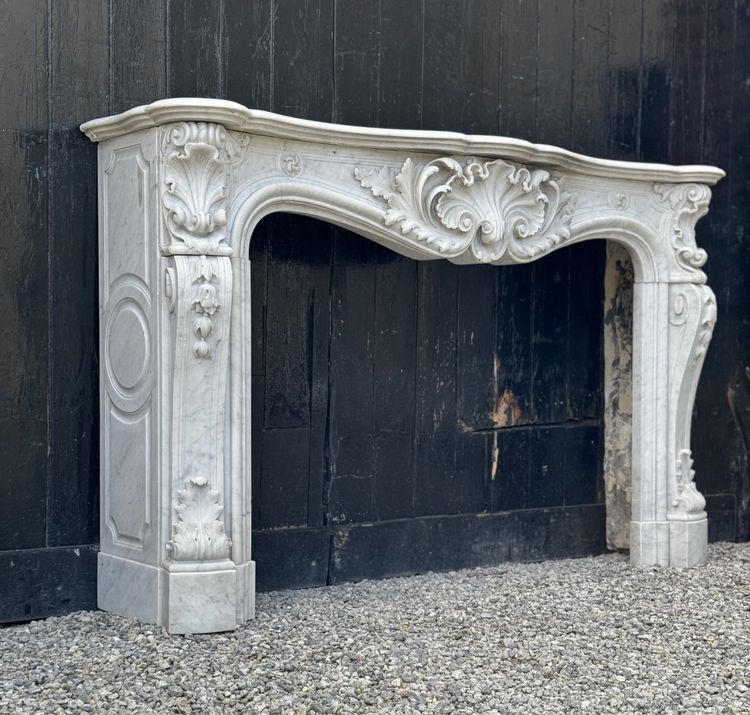 Remarkable Louis XV Style Carrara Marble Mantel Circa 1880