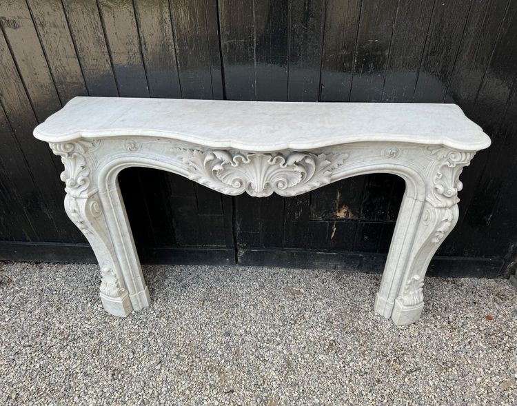 Remarkable Louis XV Style Carrara Marble Mantel Circa 1880