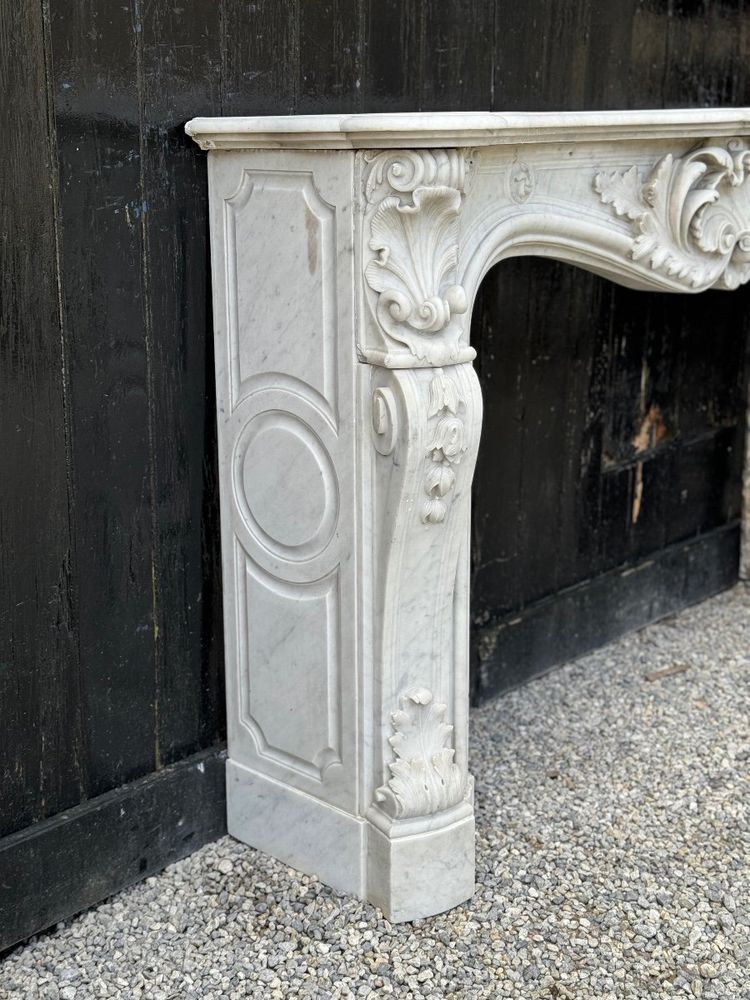 Remarkable Louis XV Style Carrara Marble Mantel Circa 1880